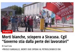 Morti bianche Siracusa 2